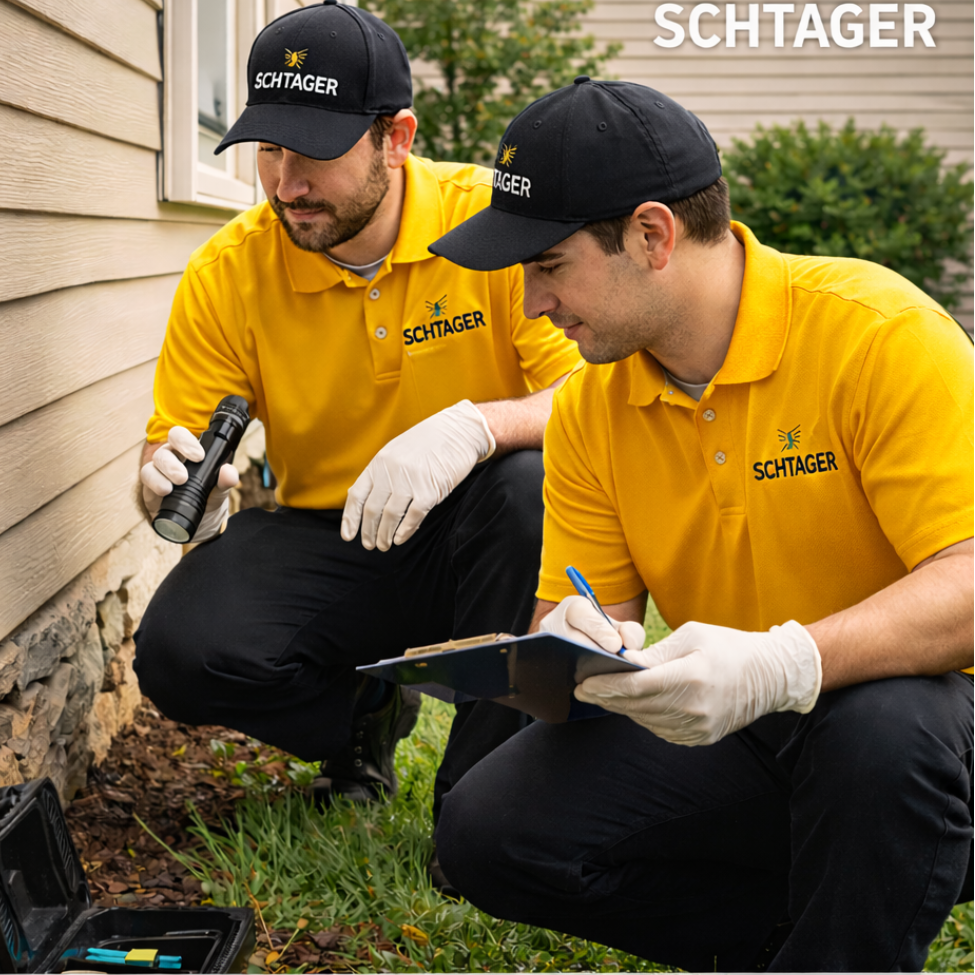 Certified pest control technician inspecting property for pest activity in Toronto
